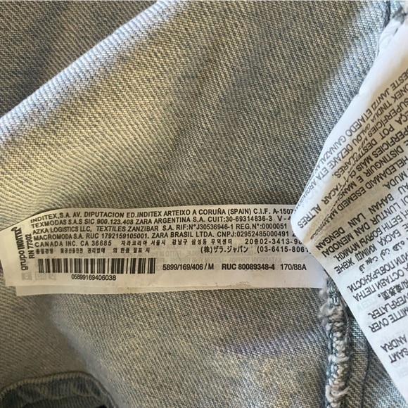 Zara Mixed Media Button Up Mini Dress Denim Jacquard Long Jacket NWT - Picture 9 of 9